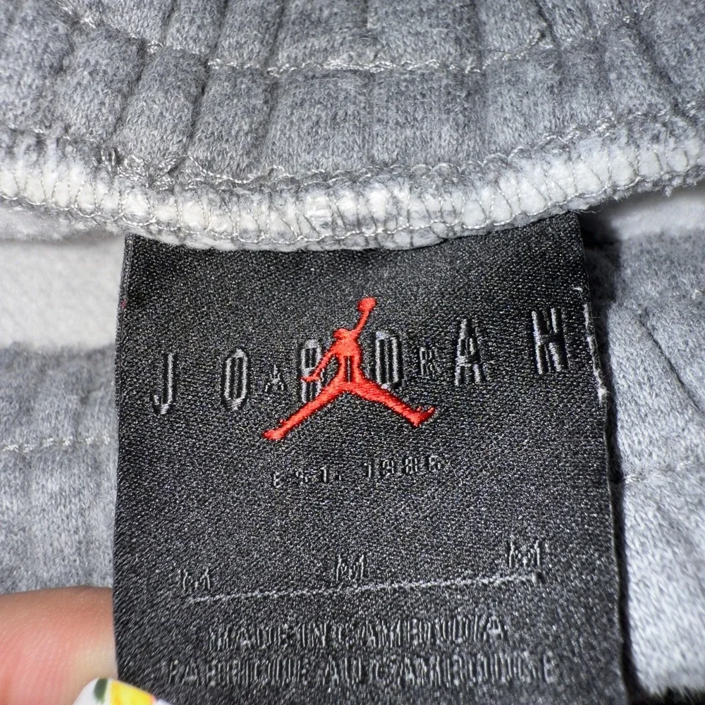 Jordan Sweatpants Mens Medium Gray‎ Fleece Joggers Elastic Waist Pockets Jumpman